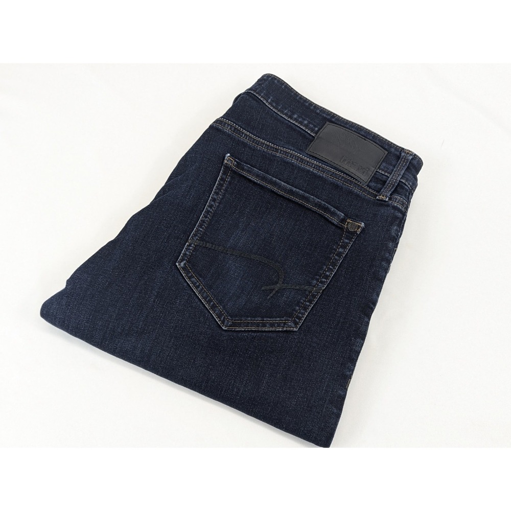 Mavi Zach Straight Leg Jeans Mens 36x31 Blue Dark Stretch Embroidered